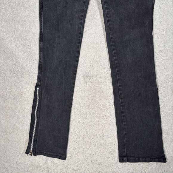 Tripp NYC Jeans Women’s Size 28x29 Black Skinny Low Rise Zip Punk Emo Goth - Picture 4 of 15